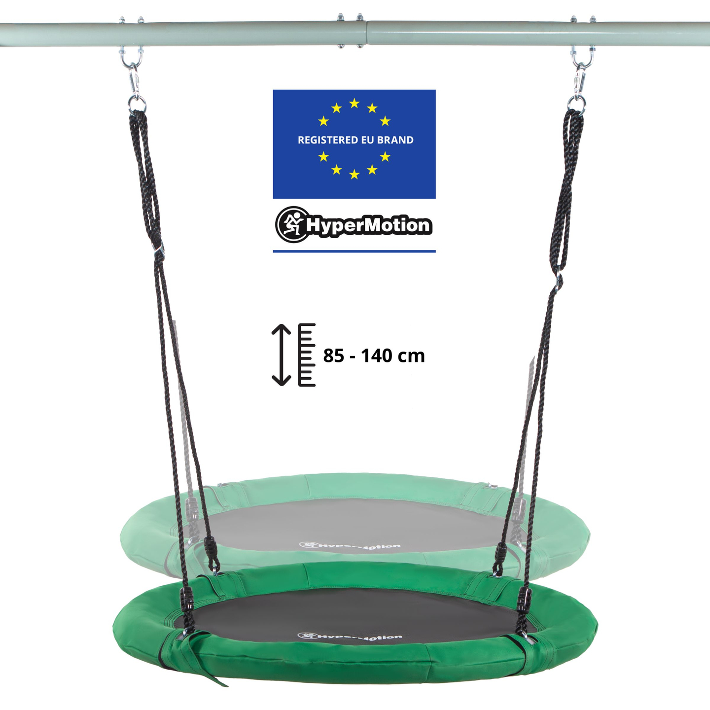 Gandralizdžio tipo sodo sūpynės su karkasu ir virvėmis