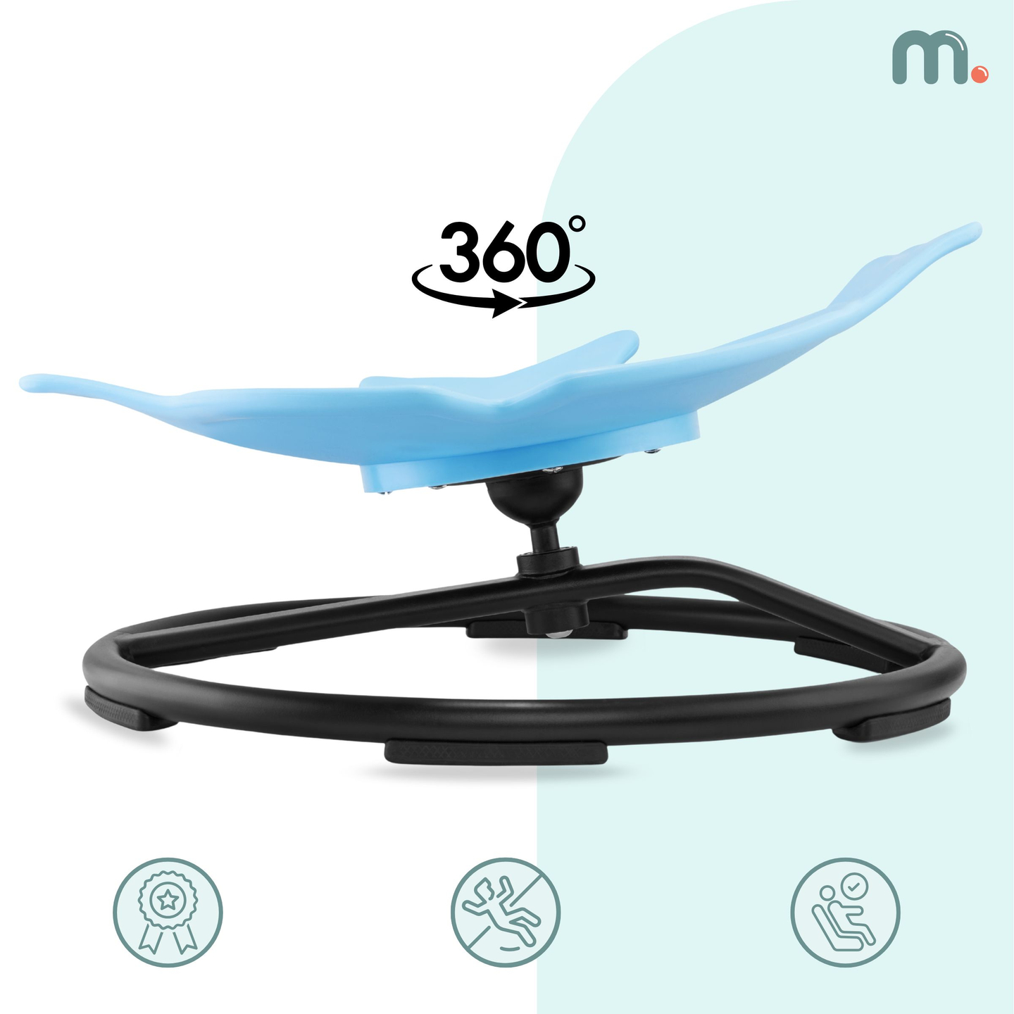 Mini karuselė vaikams Žuvys - mėlyna