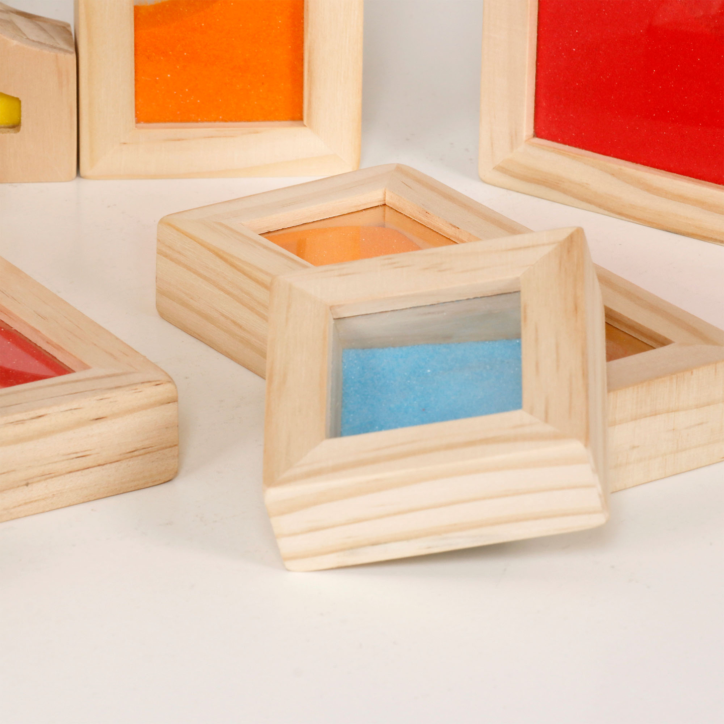 Medinės sensorinės kaladėlės - 18 vienetų