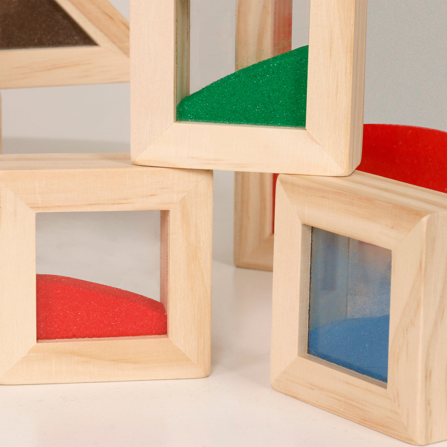 Medinės sensorinės kaladėlės - 18 vienetų