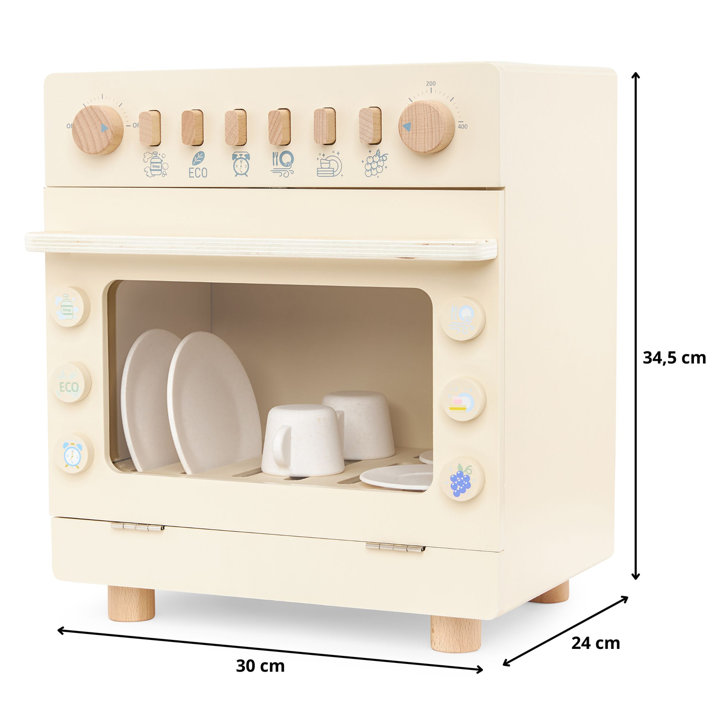 Medinė indaplovė su priedais