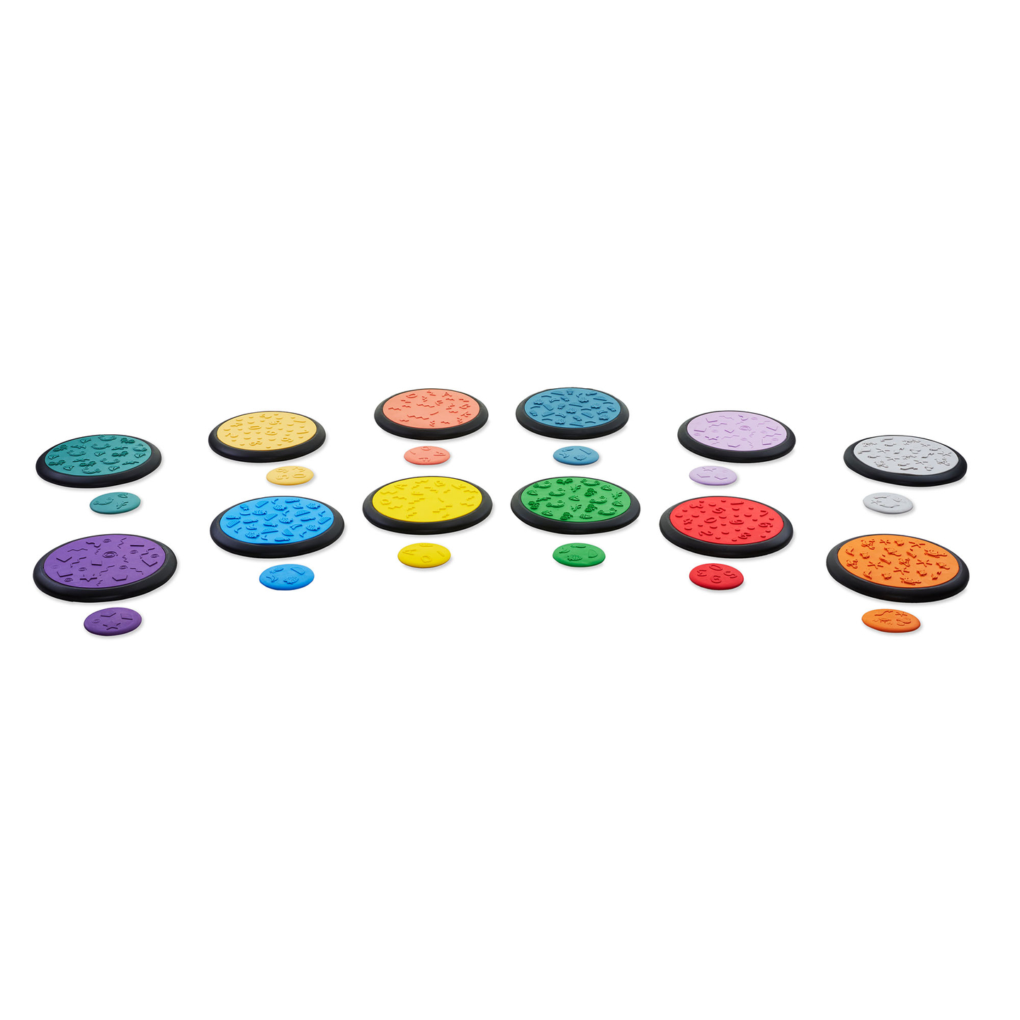 Spalvoti sensoriniai diskai vaikams - 24 vienetai
