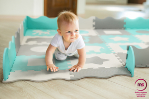 Putų kilimėlis XL 150 x 150 x 1 cm su apvadu - EVA putos - mėtų spalvos