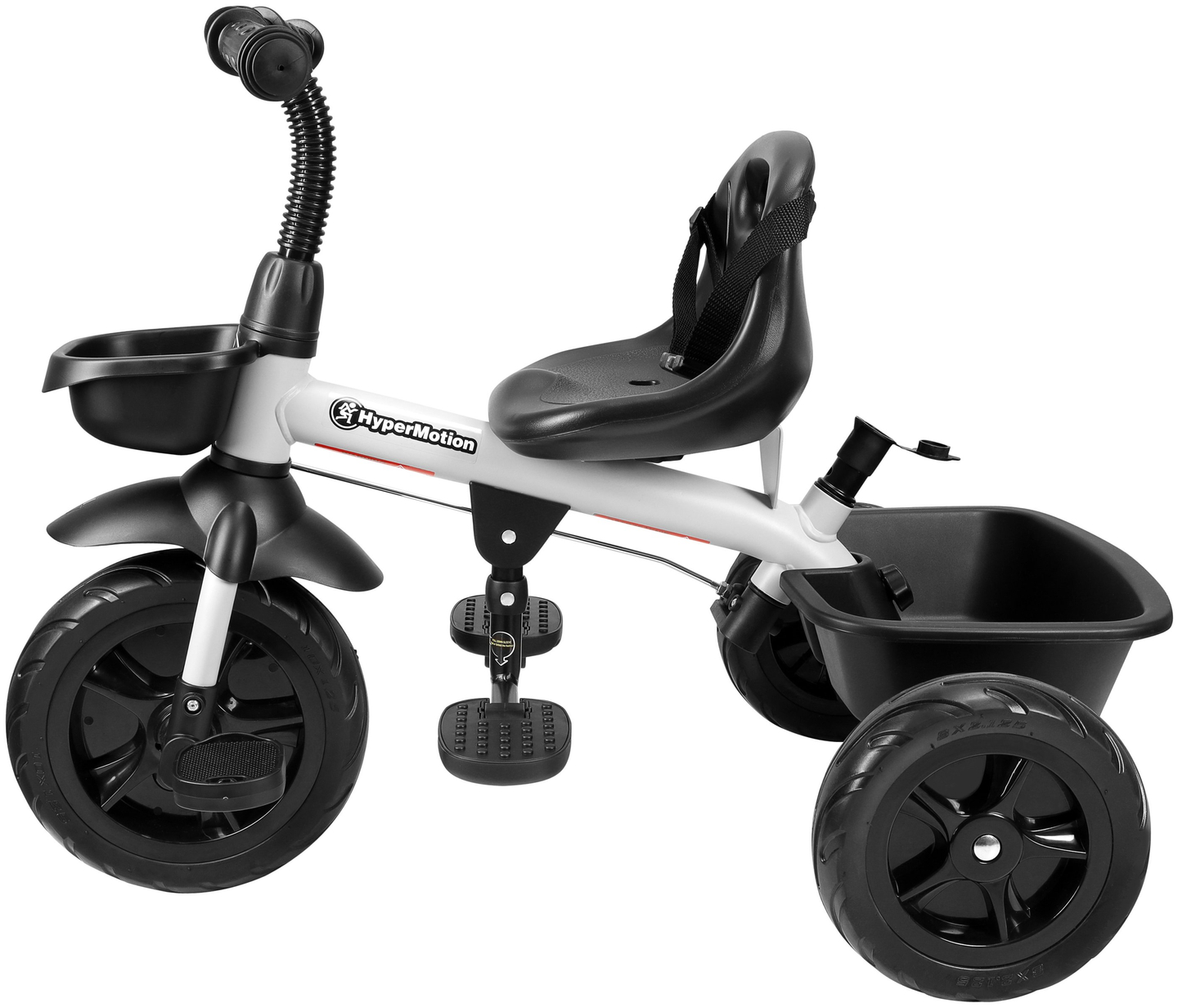 "HyperMotion TOBI VECTOR" triratukas - amžini pripučiami ratai + stūmimo strypas. Spalva: šviesiai pilka.
