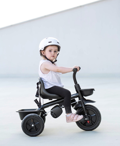 "HyperMotion TOBI VECTOR" triratukas - amžini pripučiami ratai + stūmimo strypas. Spalva: juoda.