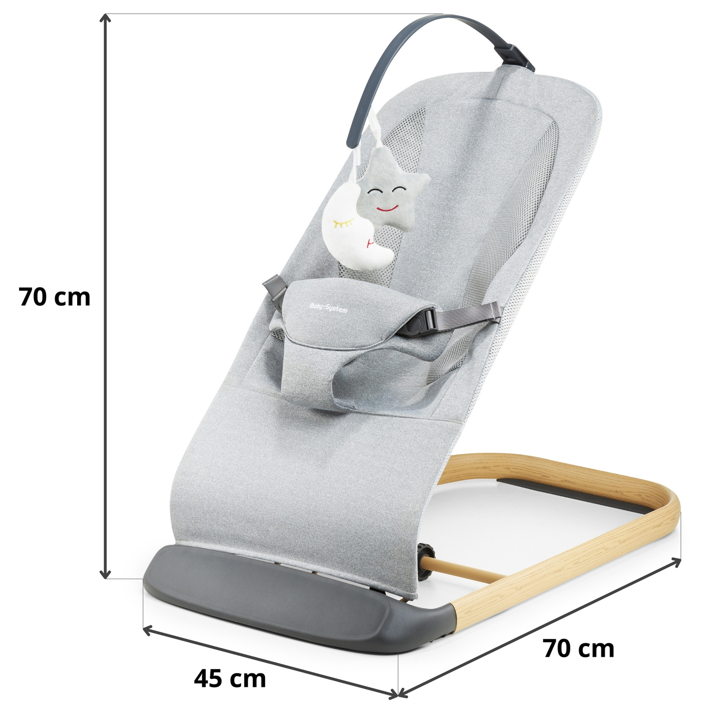 Supamoji kėdė "2-in-1" Moby-Sistema LILY - pilka