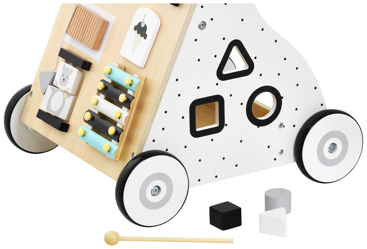 Medinė lavinamoji vaikštynė / vežimėlis - manipuliacinė lenta