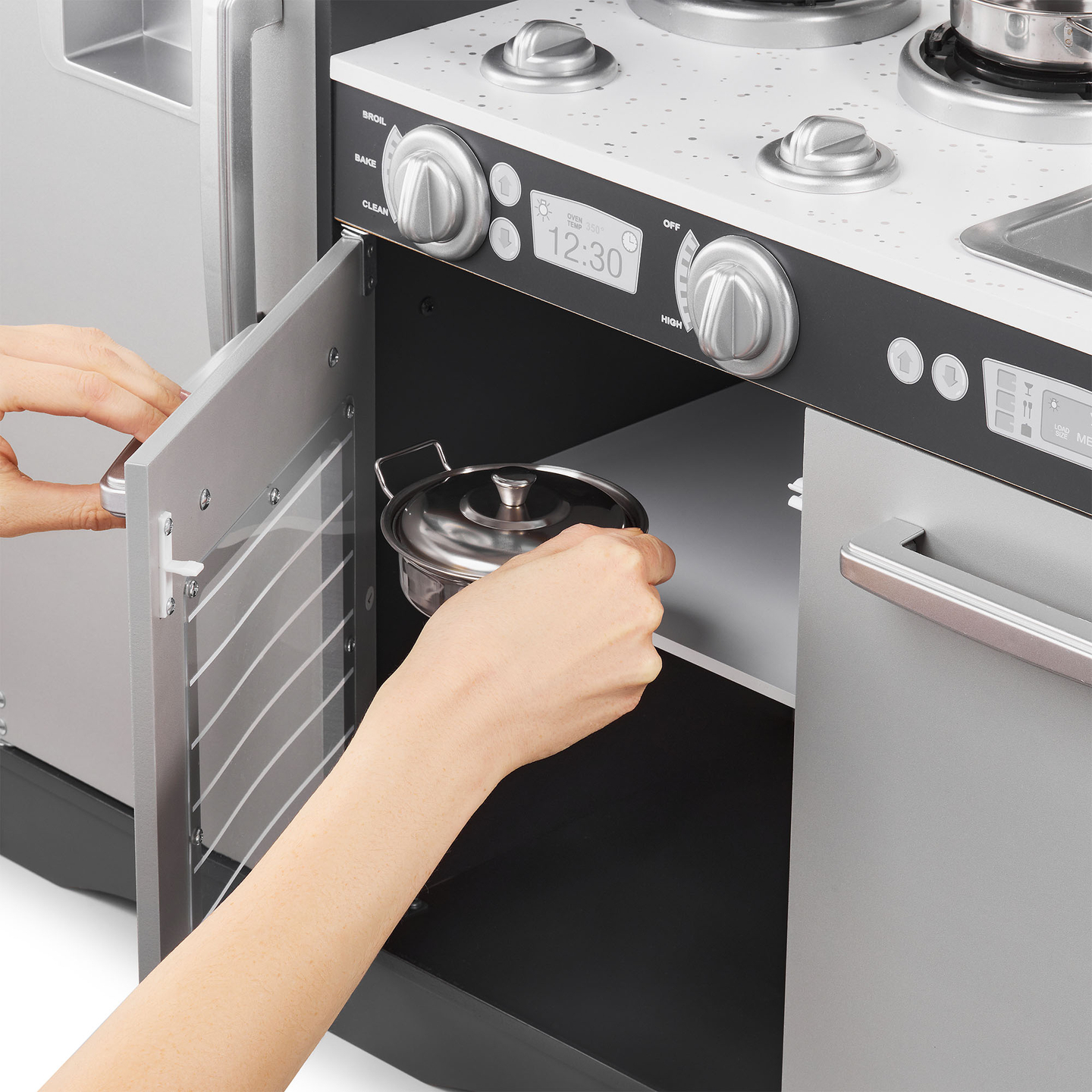 XXL medinė virtuvė su LED apšvietimu, prijuoste ir priedais