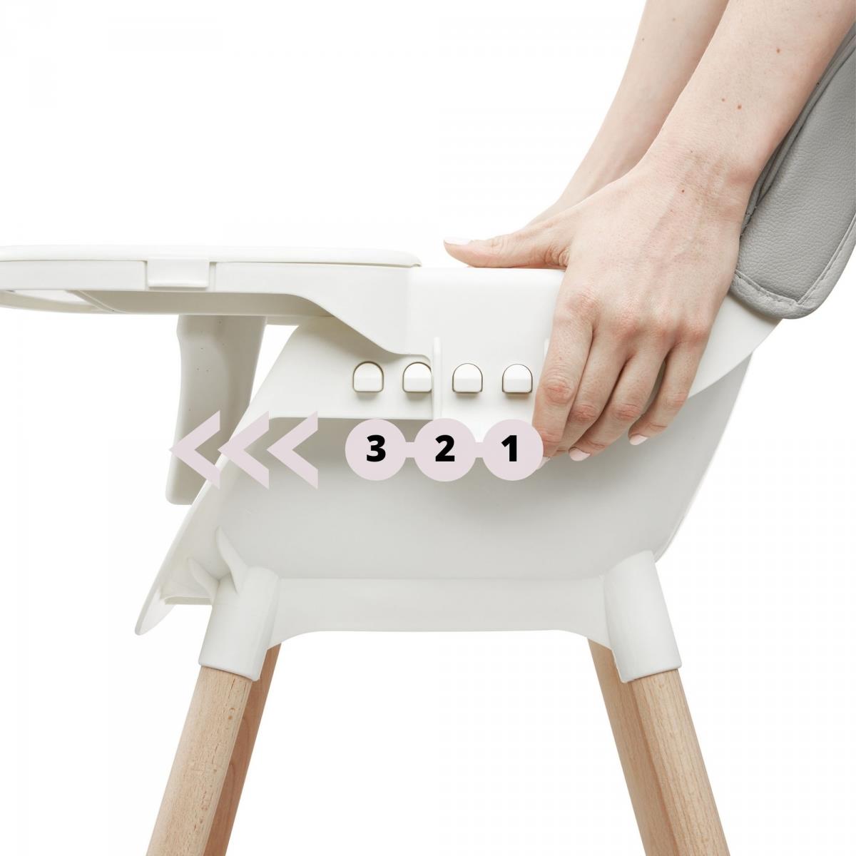 AMELIA maitinimo kėdutė 3in1 Moby-System, pilka