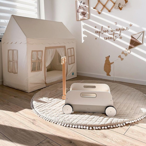 Medinis žaislinis vežimėlis - traukiama priekaba