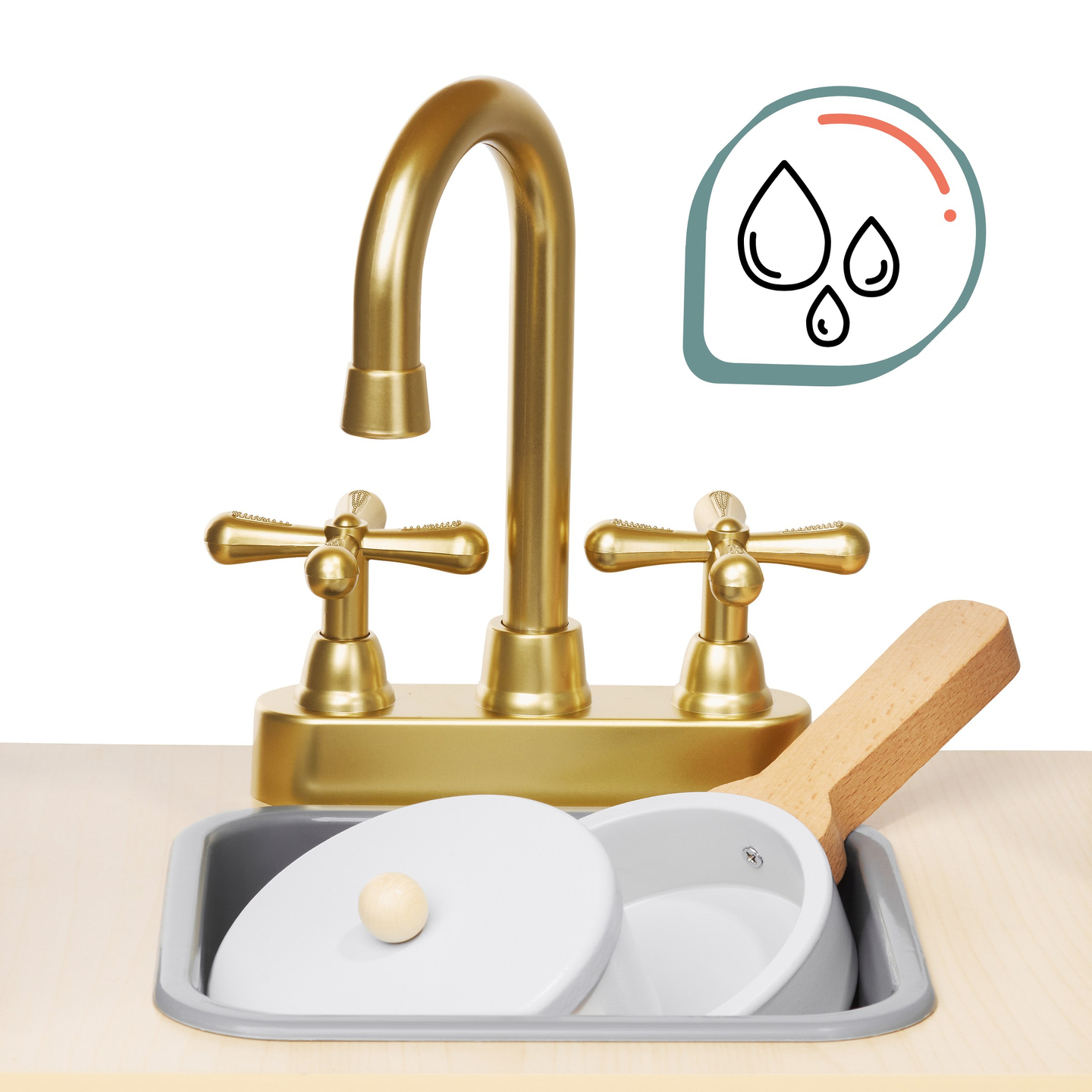 XXXL medinė interaktyvi virtuvė su LED apšvietimu, gartraukiu ir priedais