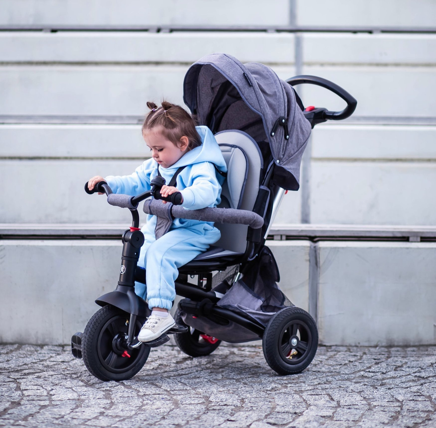 "Tobi Velar" triratis + lietaus plėvelė - pilka