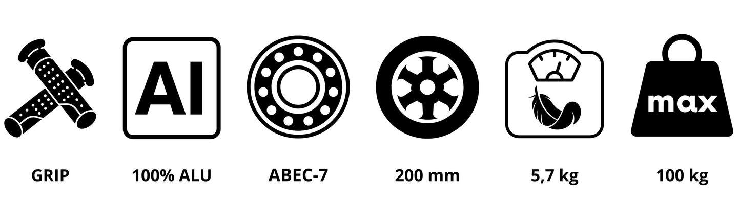 Dviratis motoroleris jaunimui - su amortizatoriumi - HyperMotion Skyline - rožinis, aliuminis - 100 kg