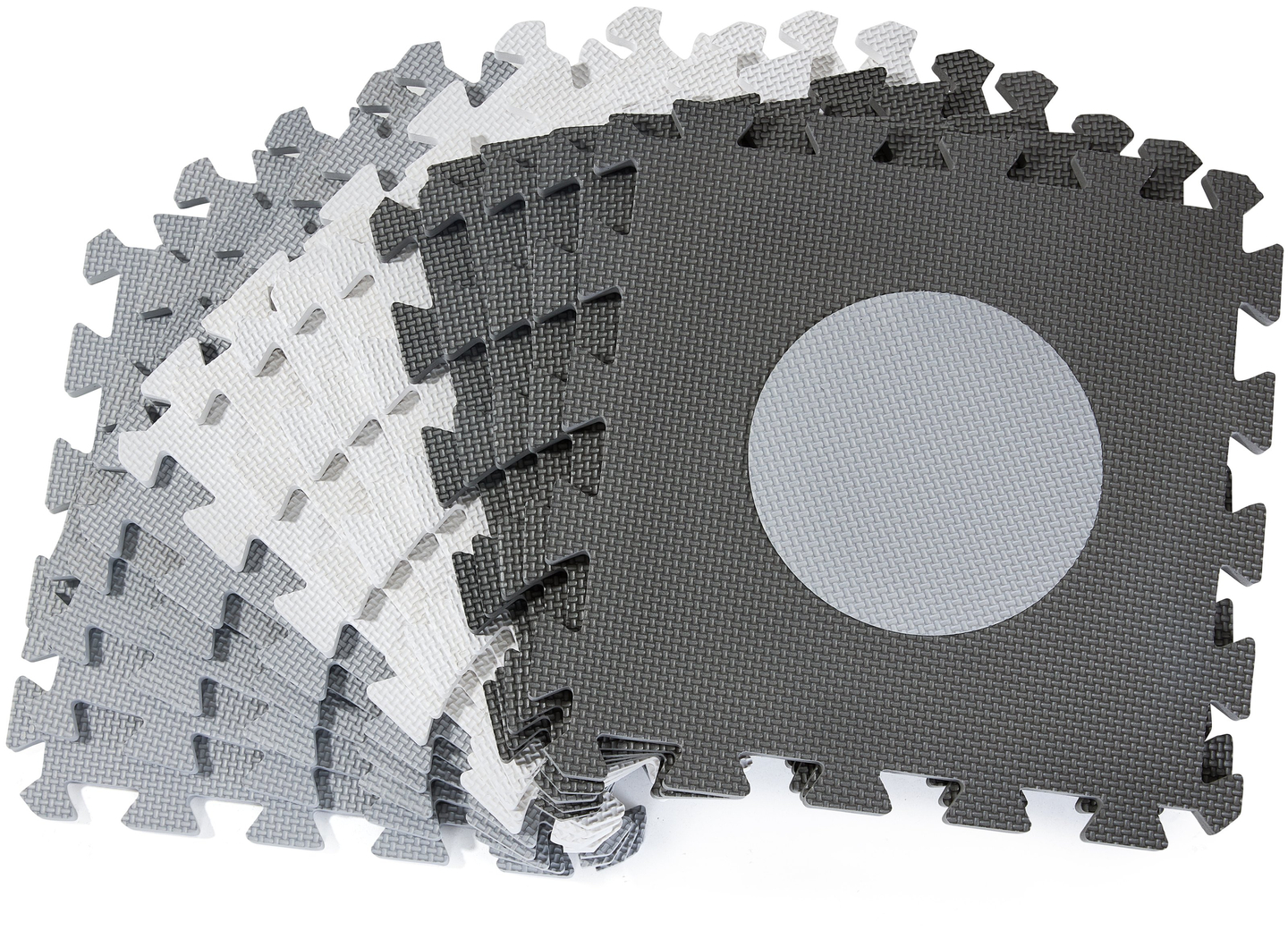 Putų kilimėlis XL 150 x 150 x 1 cm su apvadu - EVA putos - pilkos spalvos