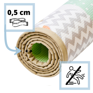 Dvipusis putplasčio kilimėlis - miškas ant kalvos / saulėtas miestas