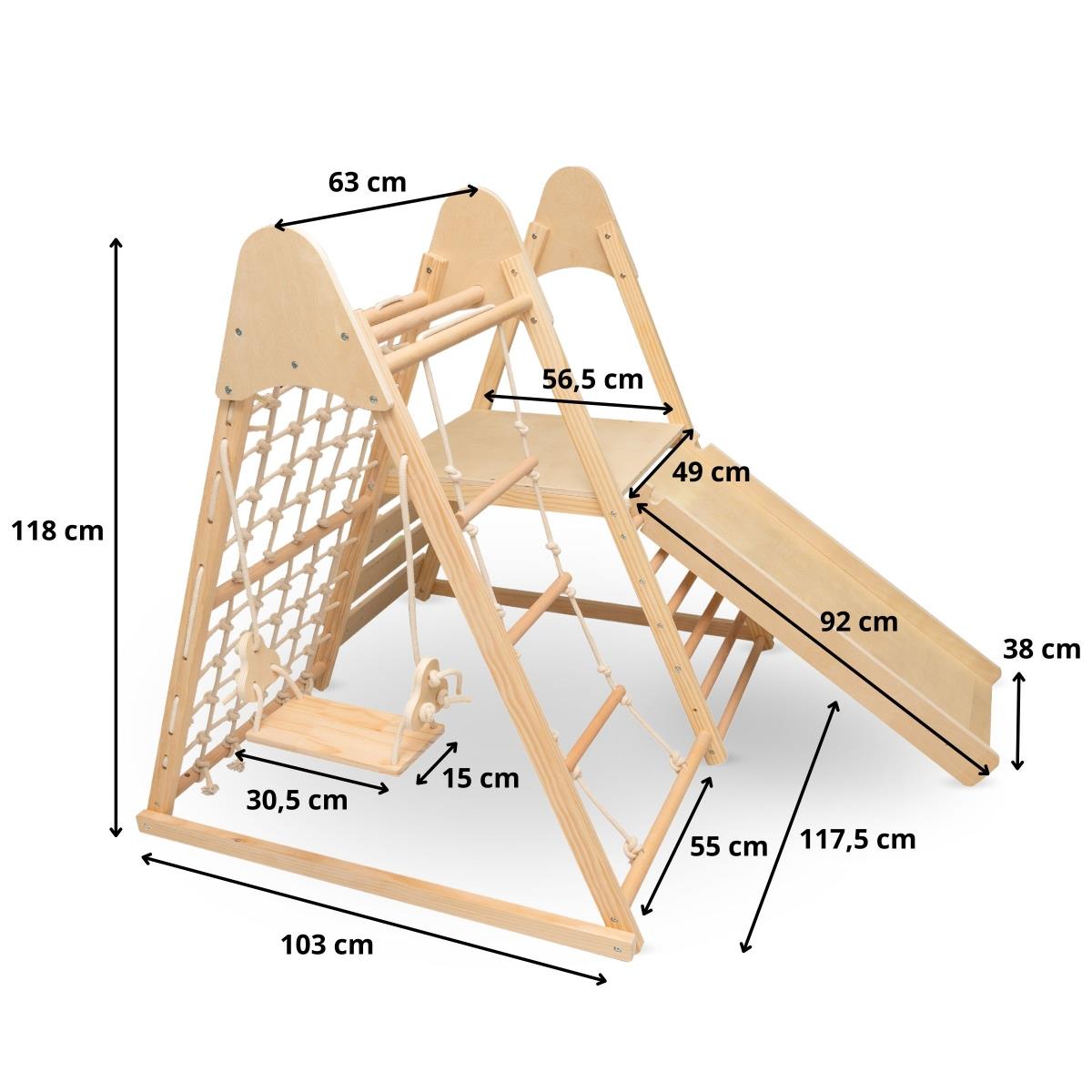Medinė namų žaidimų aikštelė XL 5in1