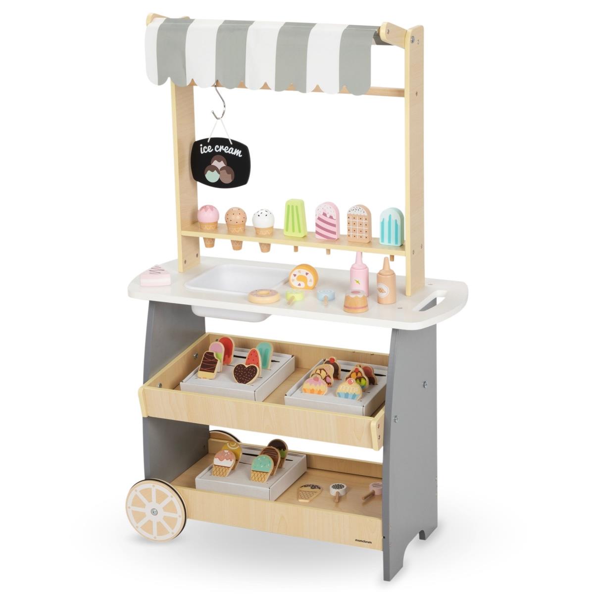 Medinė ledainė ant ratukų - ledų vežimėlis