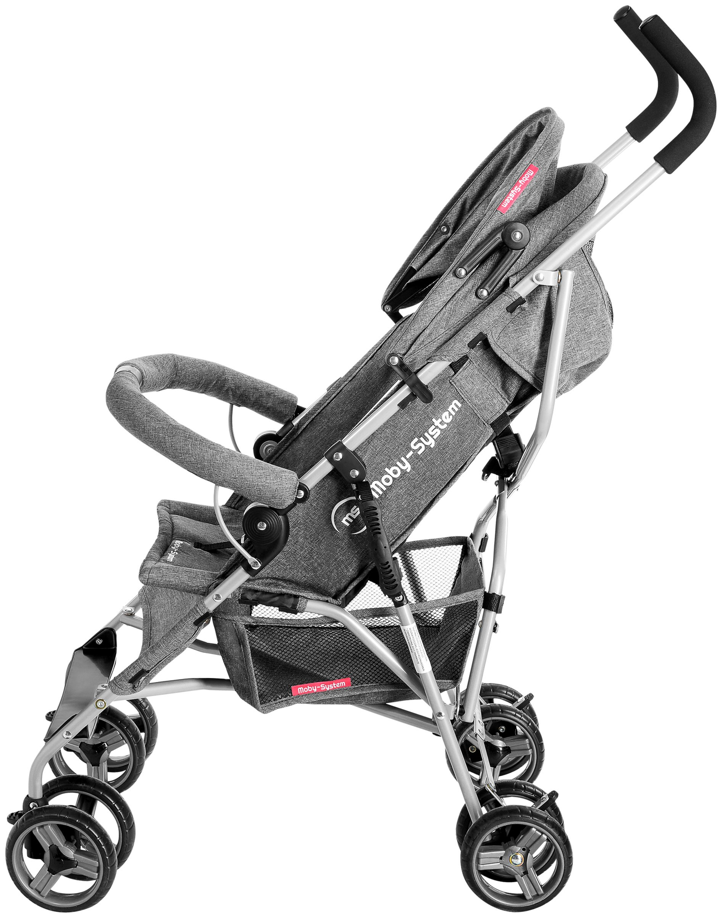 Lengvas vaikiškas vežimėlis, Moby-System Barton spalva: pilka