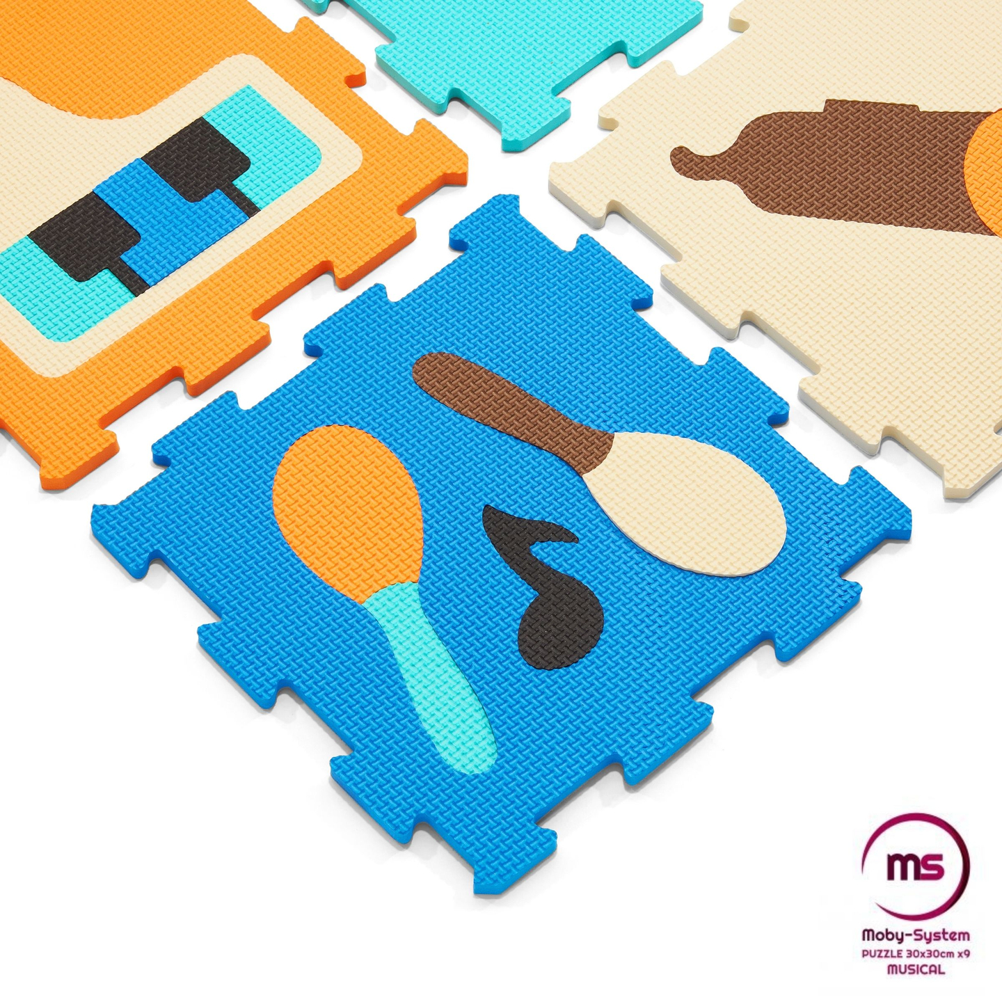 Mokomasis putplasčio dėlionės kilimėlis 90 x 90 x 1 cm - EVA putplastis - dizainas: instrumentai