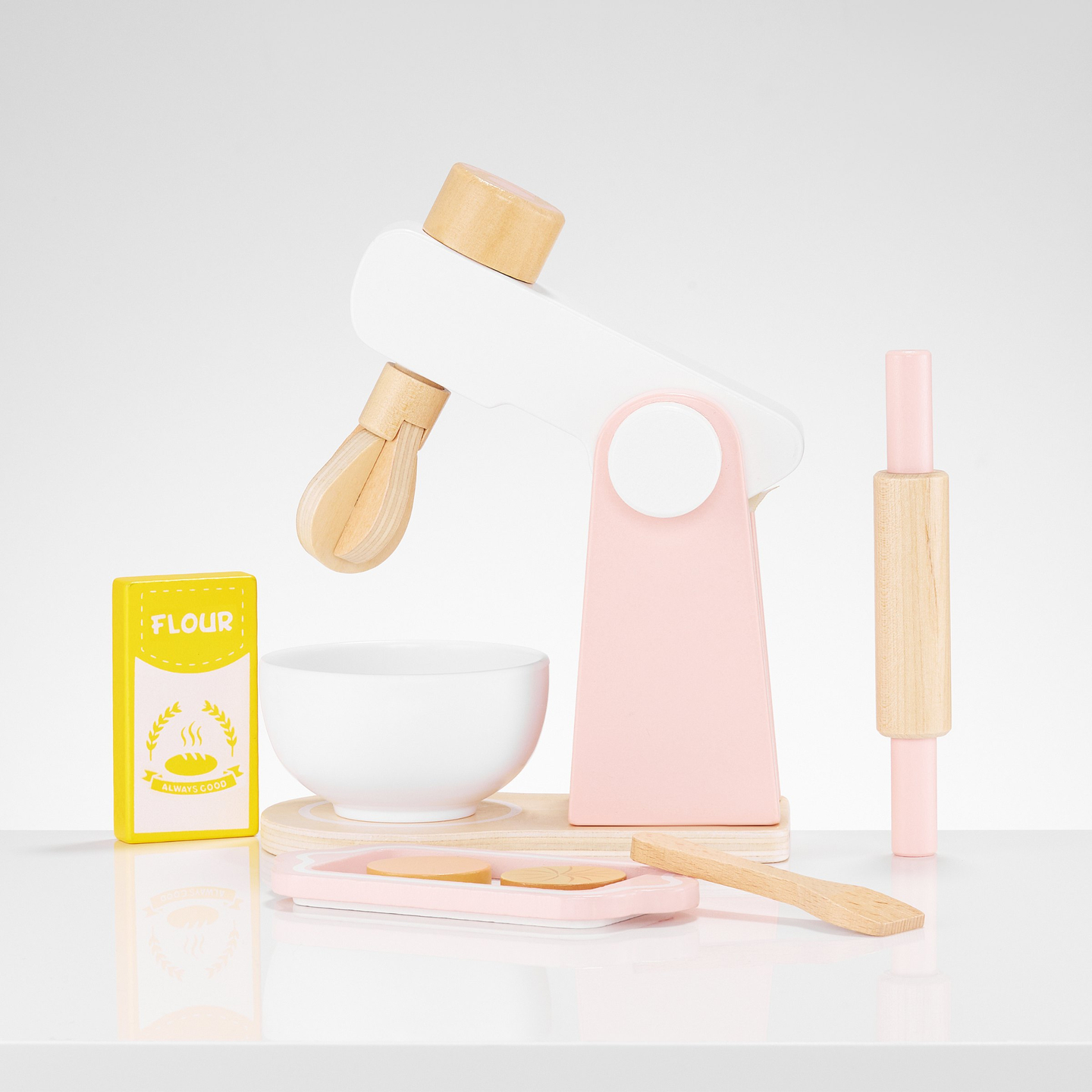 Medinė tešlos maišyklė su priedais, skirta vaikams