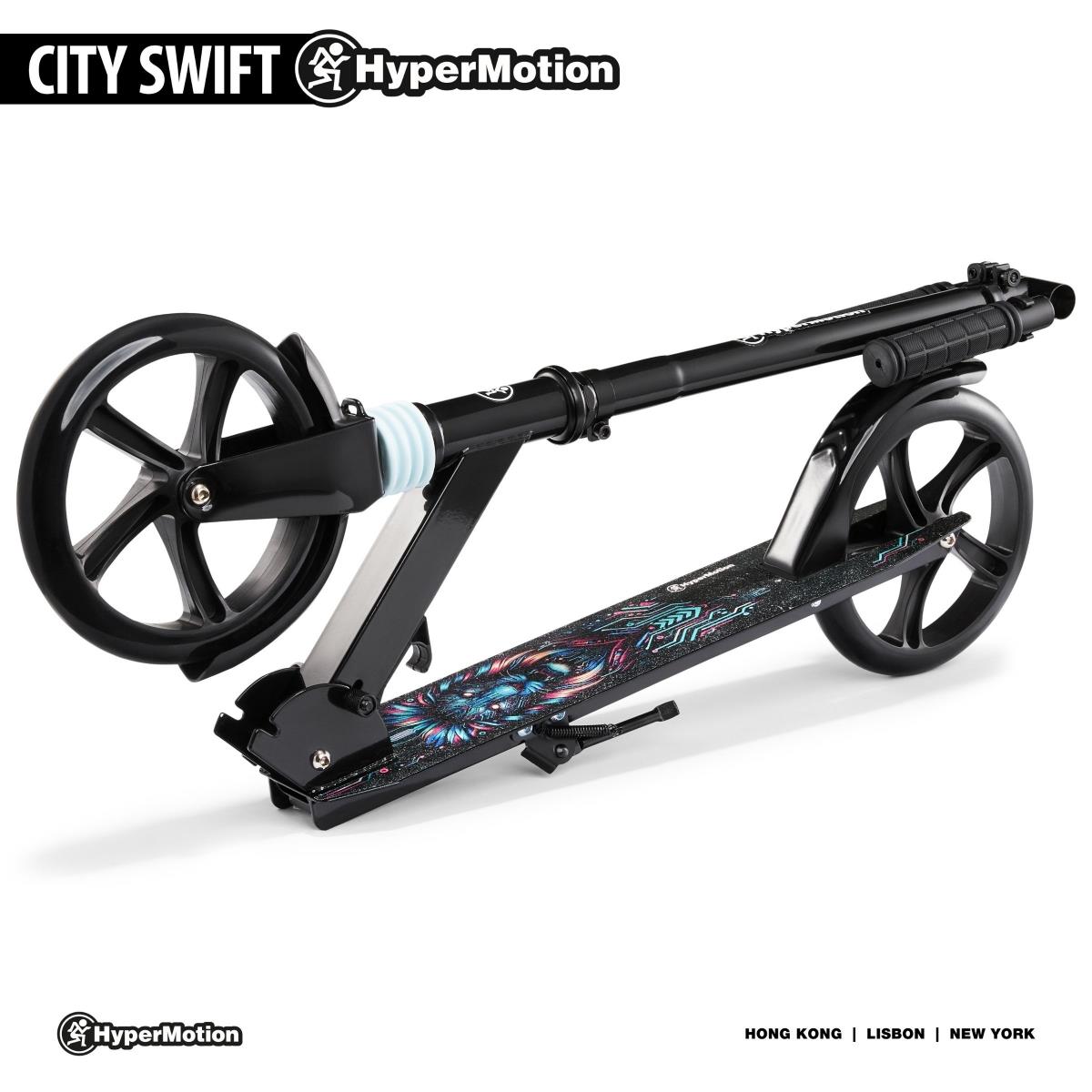 Dviejų ratų motoroleris jaunimui - su amortizatoriumi - Hypermotion CITY SWIFT Digital Lion - 100 kg