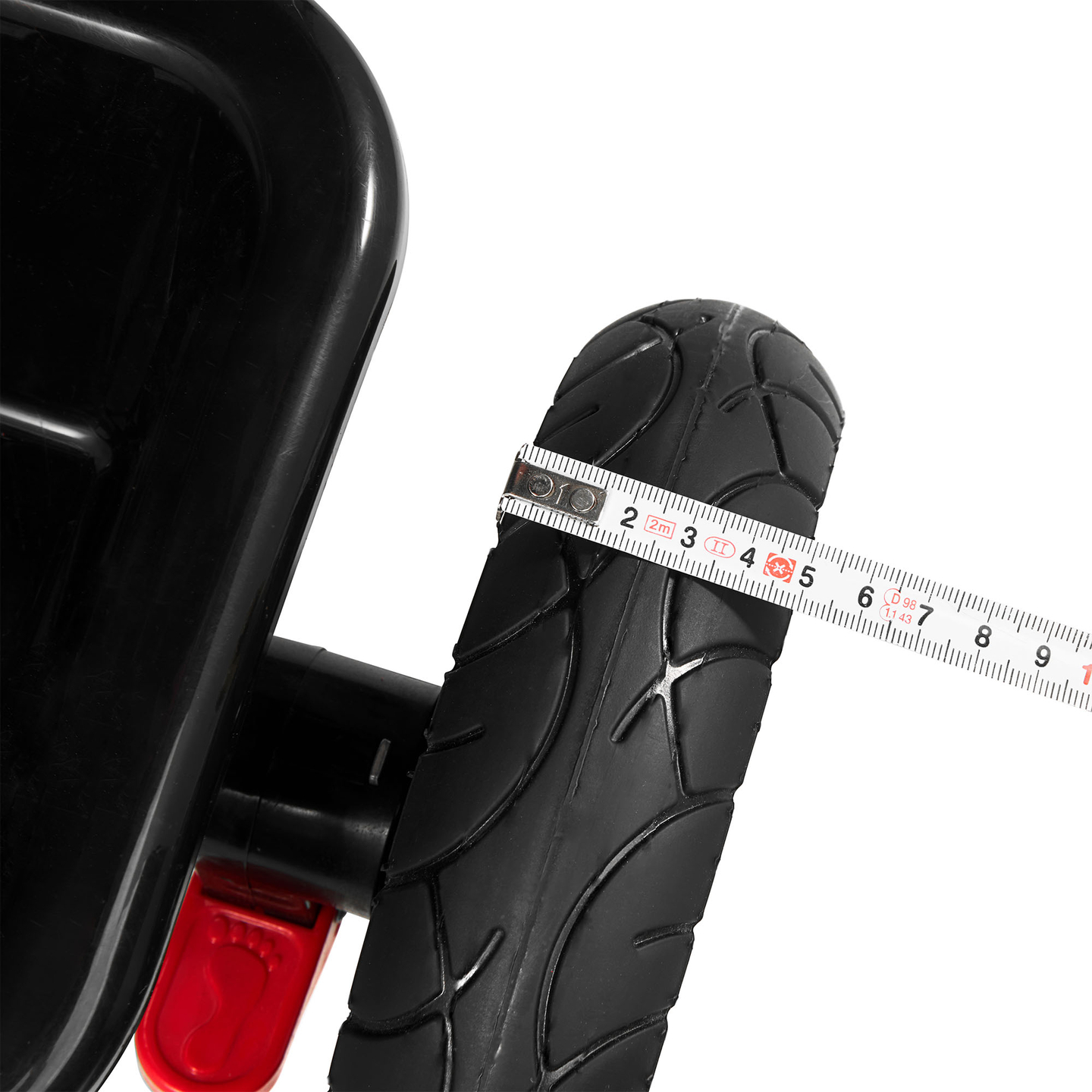 Triratukas 1-4 metų vaikams - TOBI FREY - pilka spalva - pasukamas - pompiniai ratai + stūmiklis