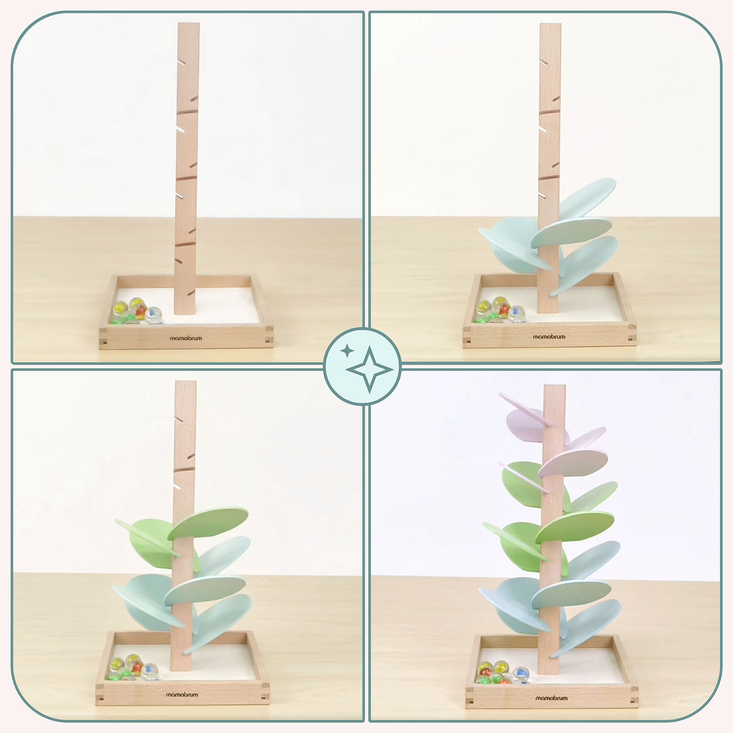 Medinis kulodromas - garso medis su kamuoliais