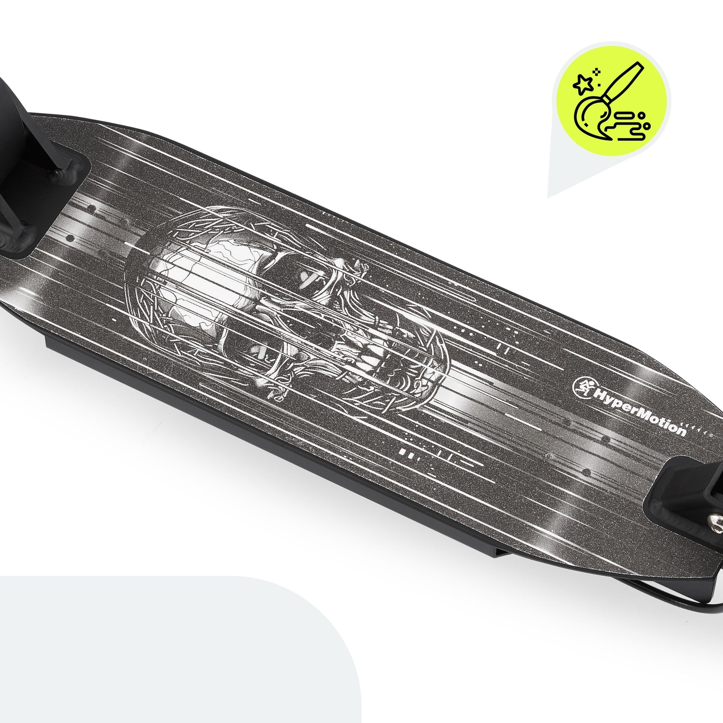 Dviratis motoroleris jaunimui - su amortizatoriumi - HyperMotion Skyline - juodas, aliuminis - 100 kg