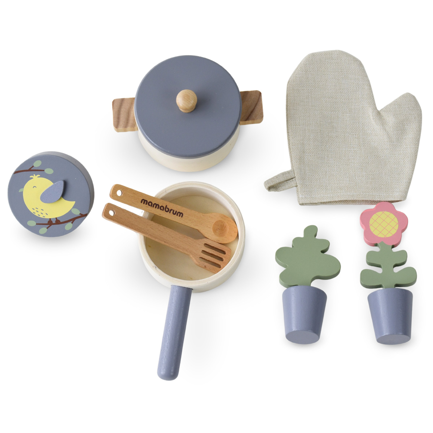 Medinė sodo virtuvė su priedais - natūralus boho