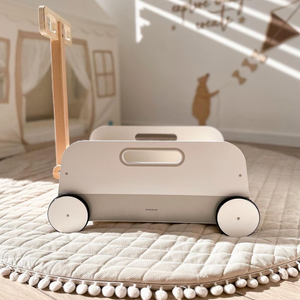 Medinis žaislinis vežimėlis - traukiama priekaba