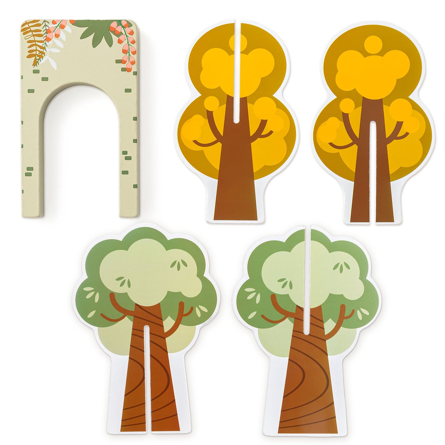 Medinis zoologijos sodo traukinukas – dėlionė, traukinukas, bėgiai, gyvūnai, tiltas, barjeras