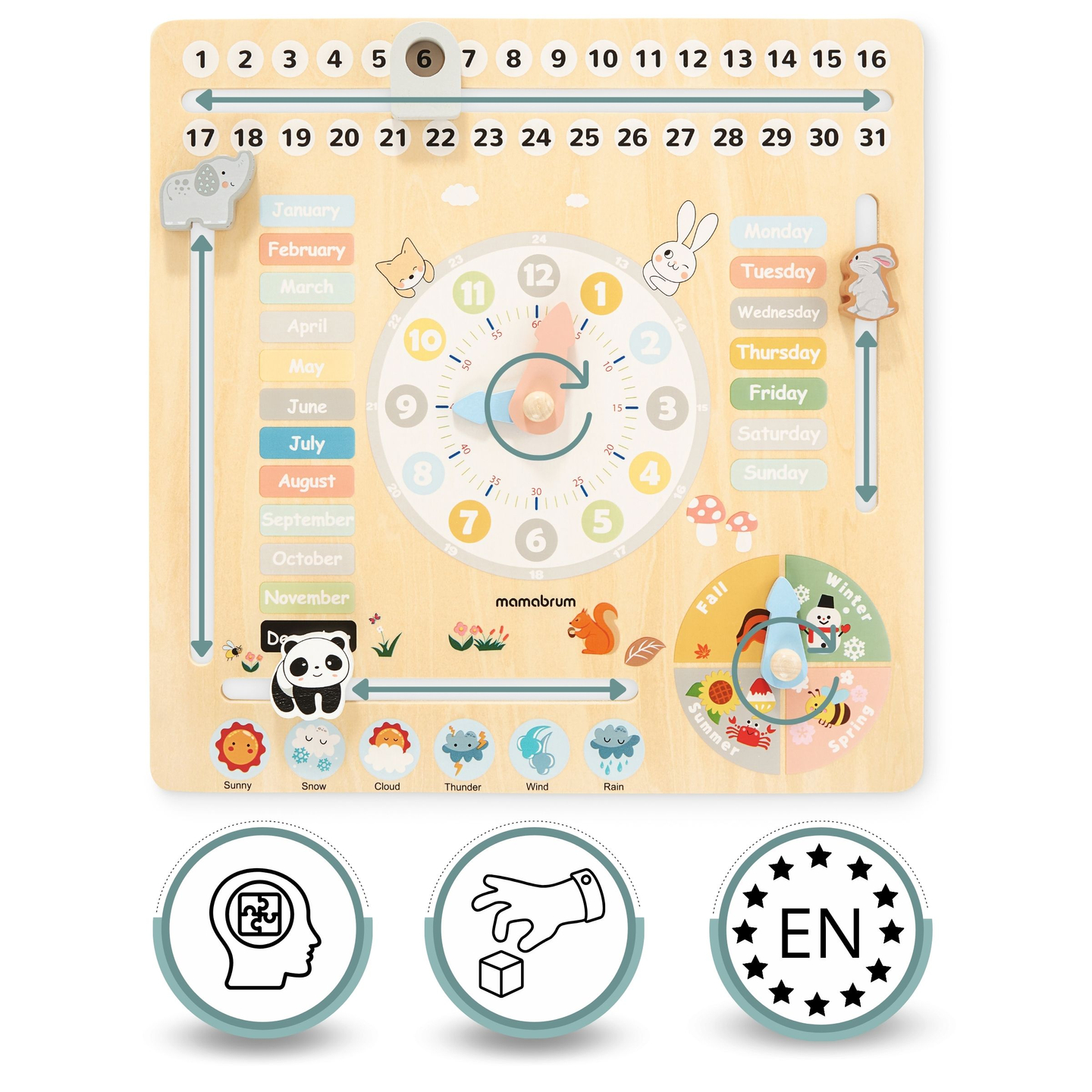 Medinis vaikiškas kalendorius 6in1