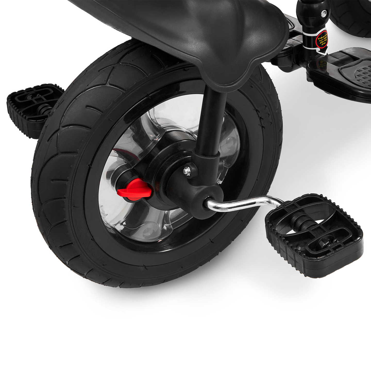 Triratukas 1-4 metų vaikams - TOBI FREY - pilka spalva - pasukamas - pompiniai ratai + stūmiklis