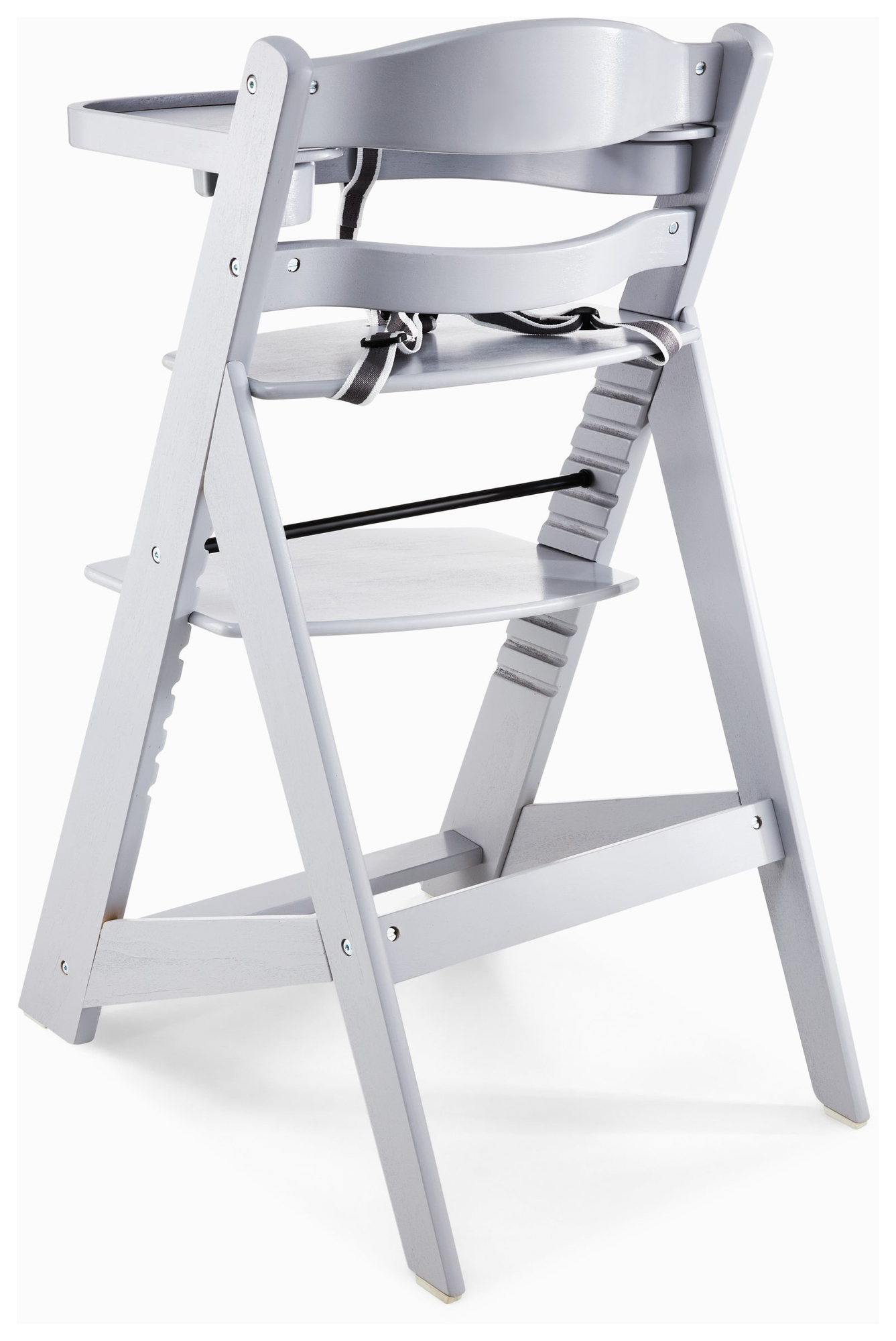 Medinė maitinimo kėdutė "Moby-System WOODY" - pilkos spalvos