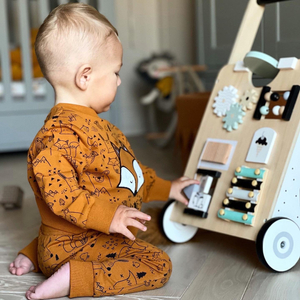 Medinė lavinamoji vaikštynė / vežimėlis - manipuliacinė lenta