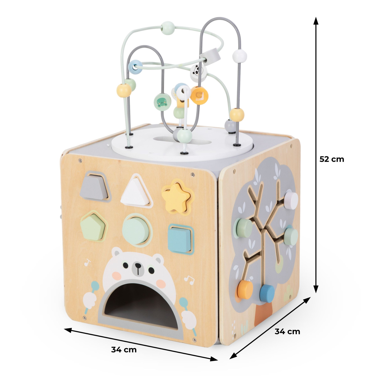 Didelis medinis veiklos kubas su kilpa - Montessori
