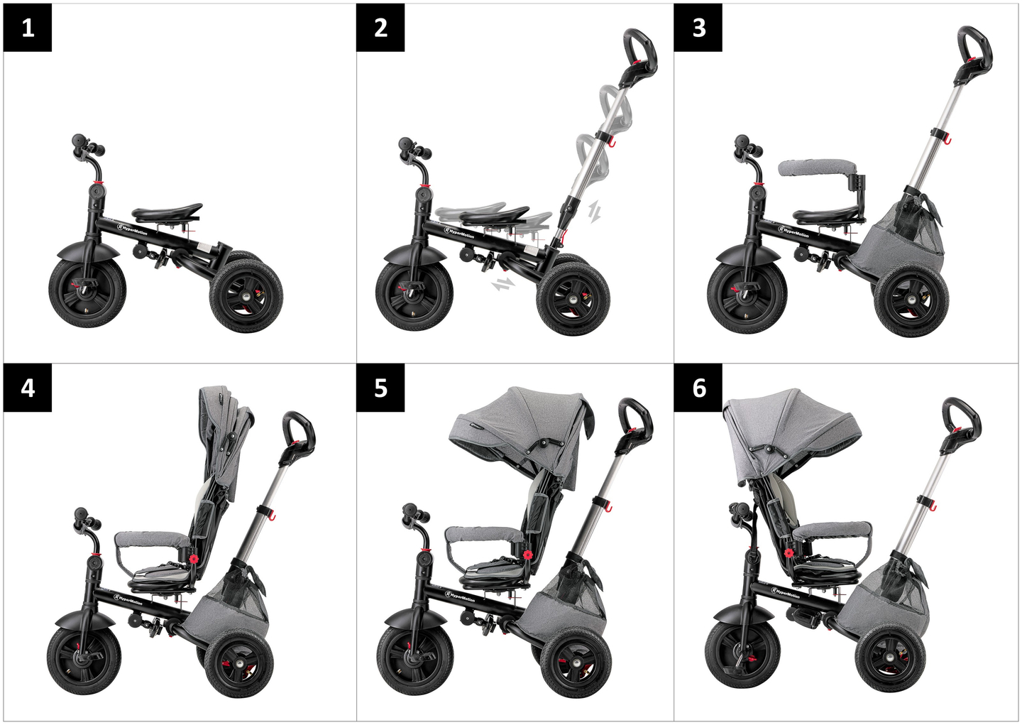 "Tobi Velar" triratis + lietaus plėvelė - pilka