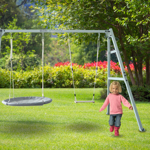 Dvigubos sūpynės su priedais - plieninis rėmas - eršketo lizdas, sūpynės ir hamakas