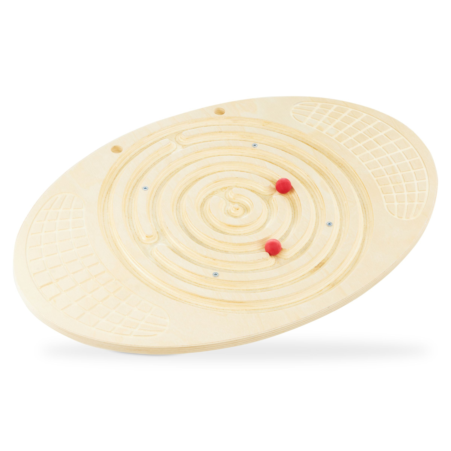 Medinė pusiausvyros lenta su labirintu ir kamuoliukais - balansavimo lenta