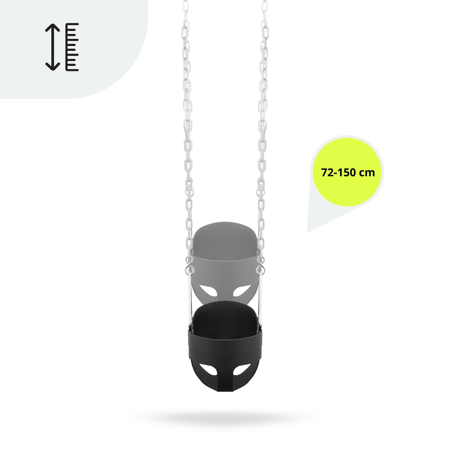 "HyperMotion" mažylių grandininės sūpynės su aukštu atlošu