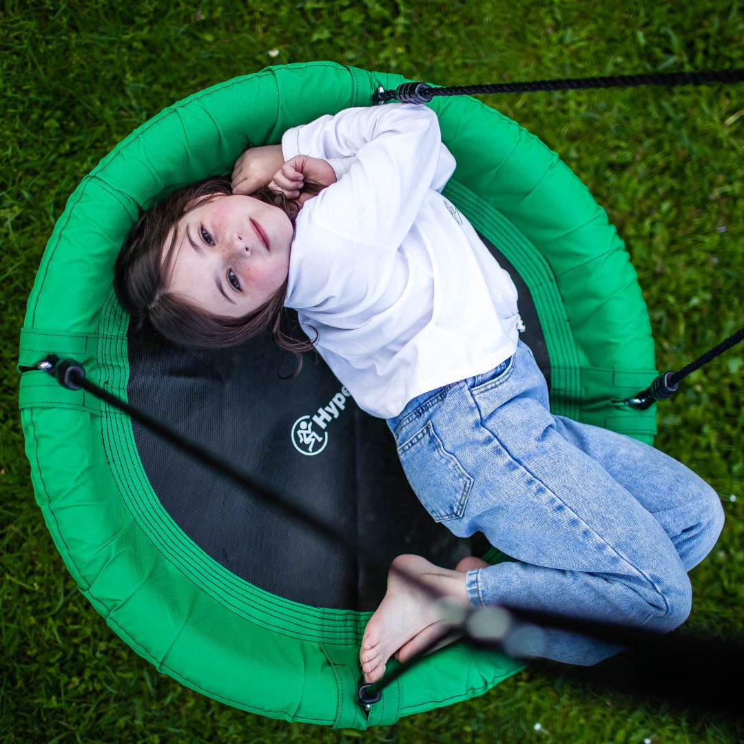 Dvigubos sodo sūpynės su karkasu ir virvėmis - sėdyne ir gandralizdžiu