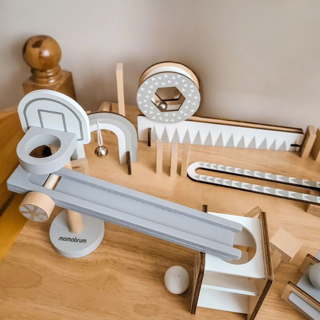 Medinės domino kaladėlės - kliūčių ruožas - 48 elementai