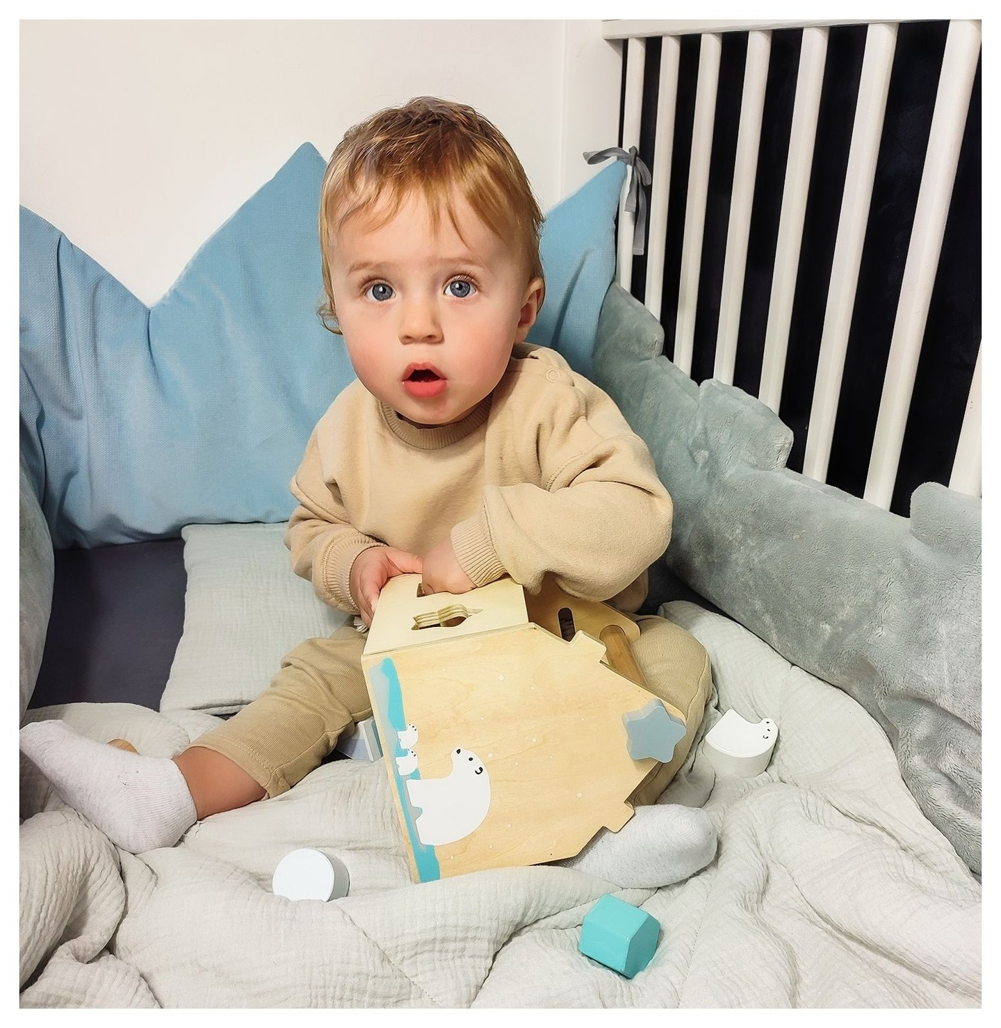 Sorteris - mokomasis medinis namelis su kaladėlėmis