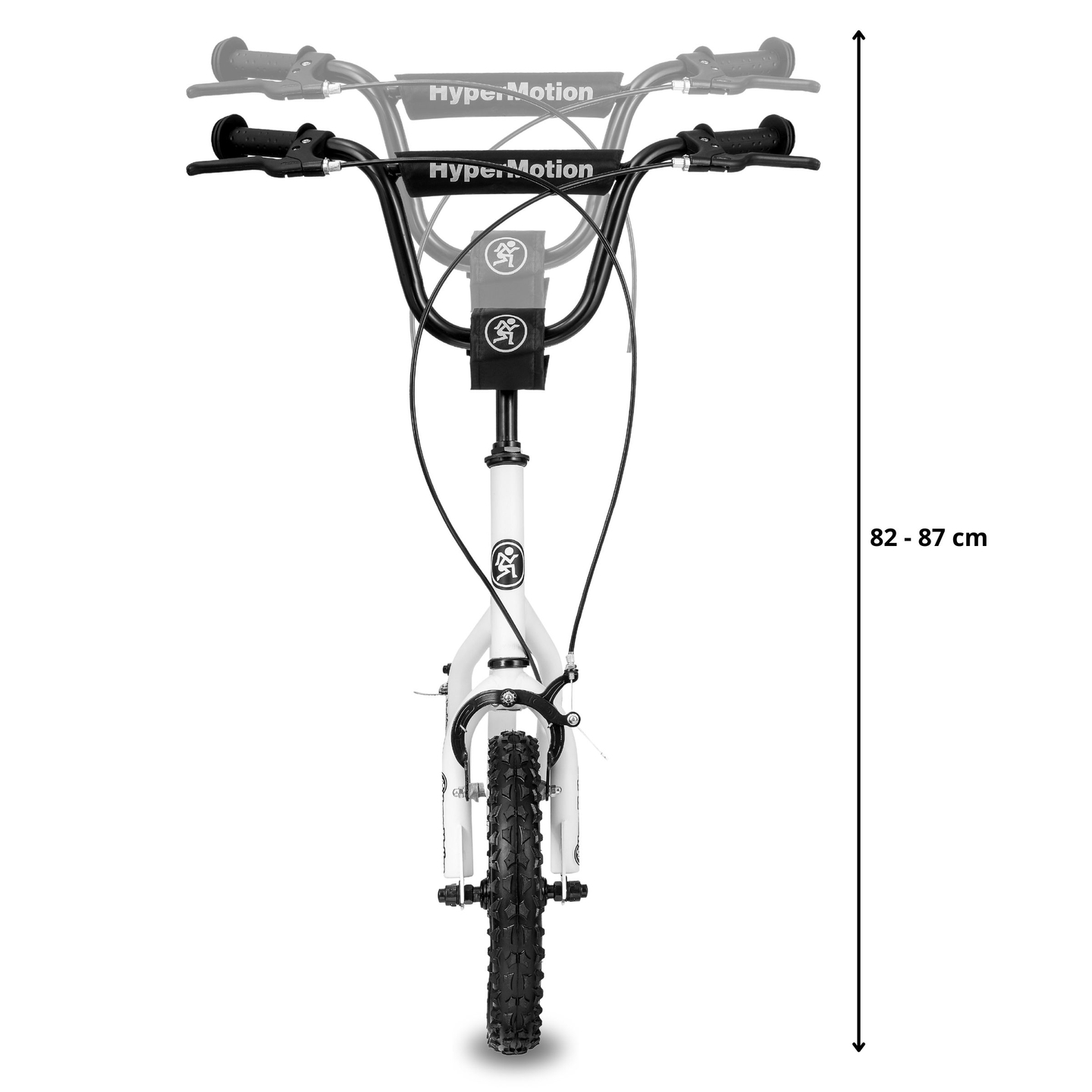 "HyperMotion VIVA 12" paspirtukas (30 cm ratai su pompa) - Baltas