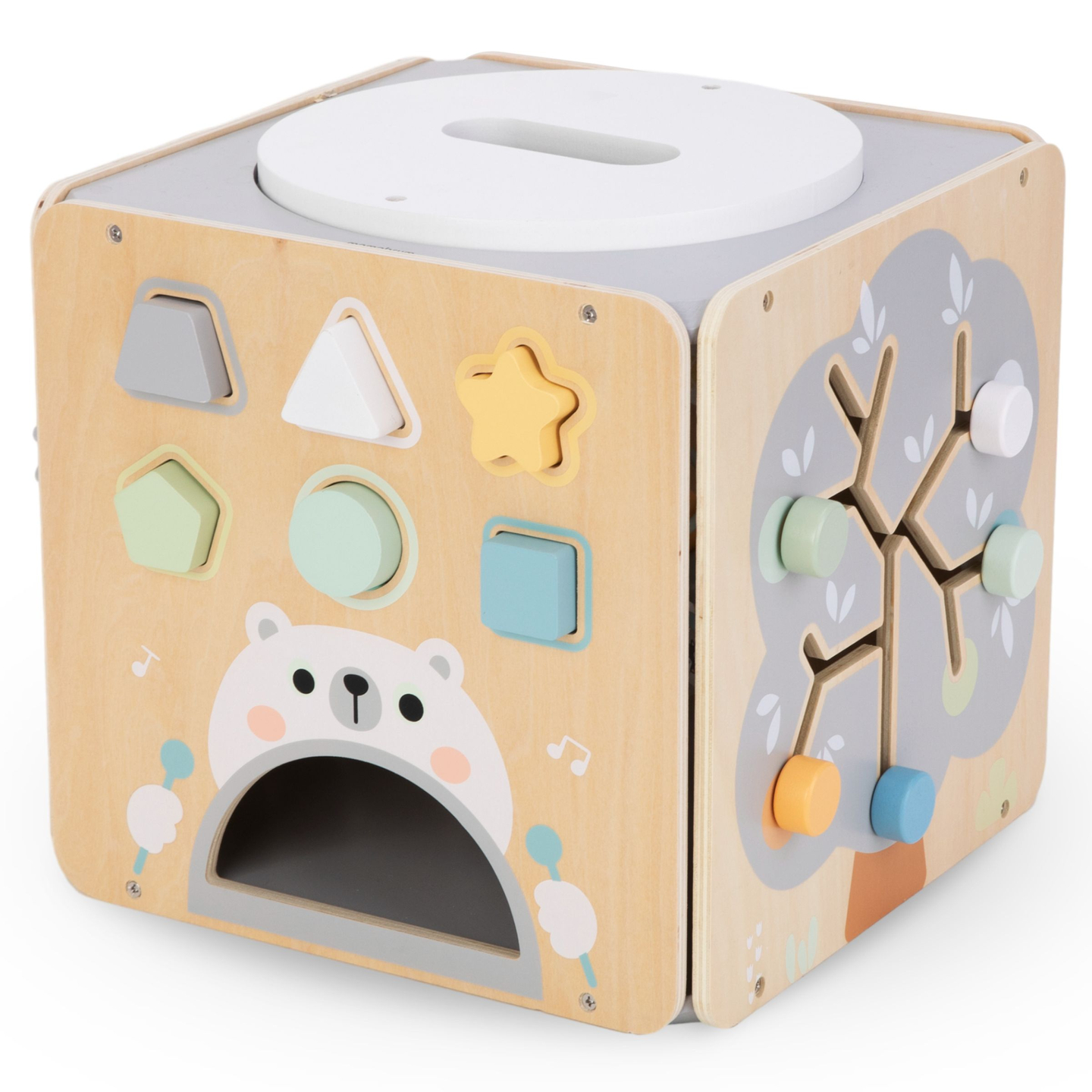 Didelis medinis veiklos kubas su kilpa - Montessori