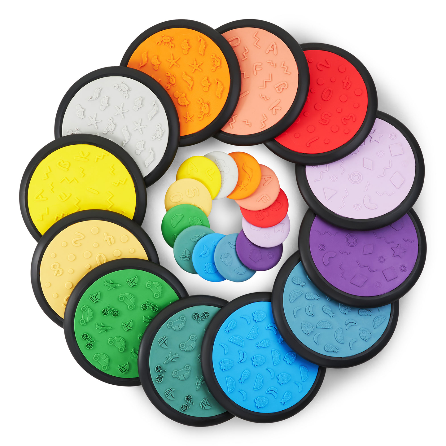 Spalvoti sensoriniai diskai vaikams - 24 vienetai
