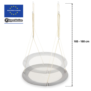"HyperMotion" sūpynės su erškėtrožės lizdu - 100 cm skersmens, pilkos spalvos