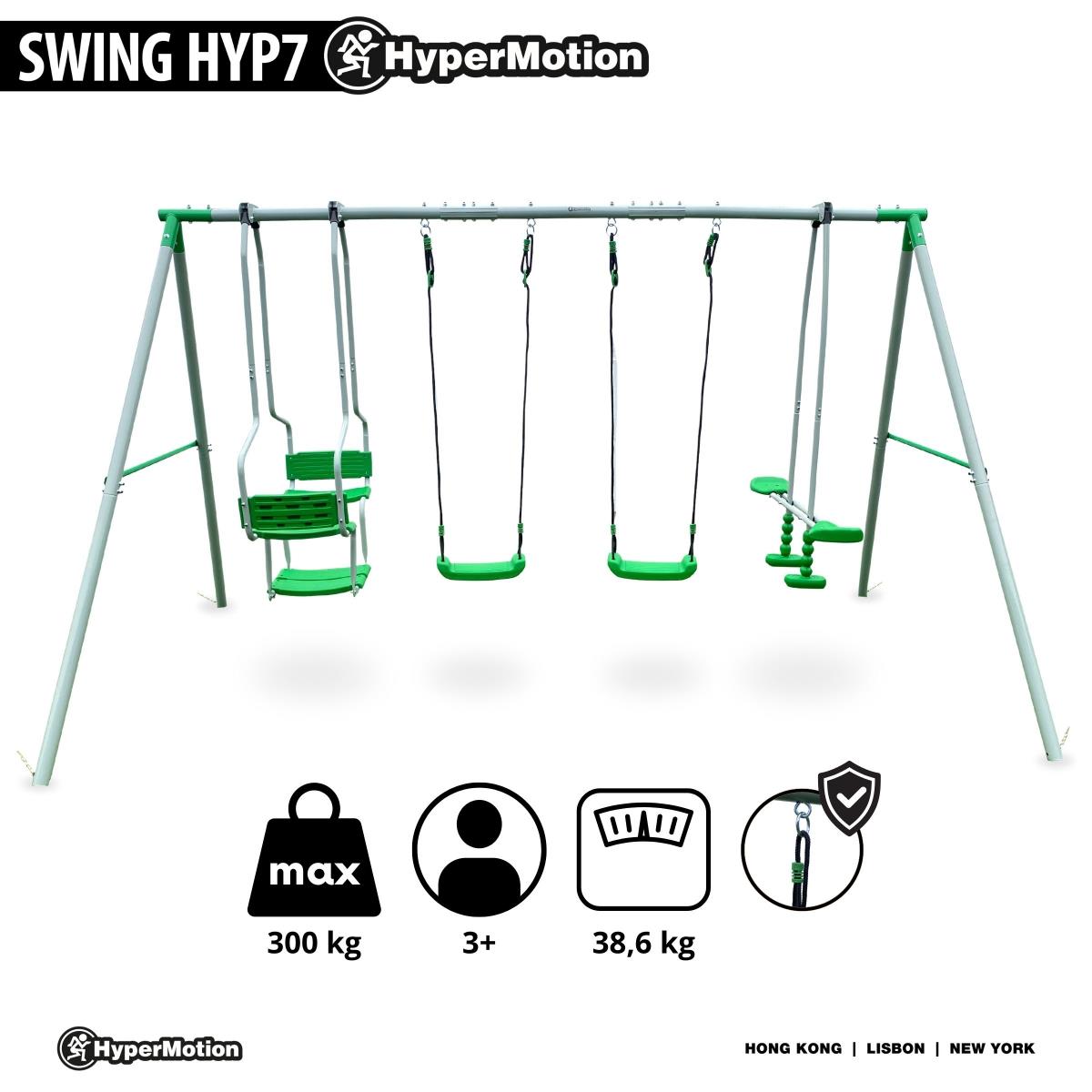 6 asmenų sūpynių komplektas vaikams - sodo žaidimų aikštelė