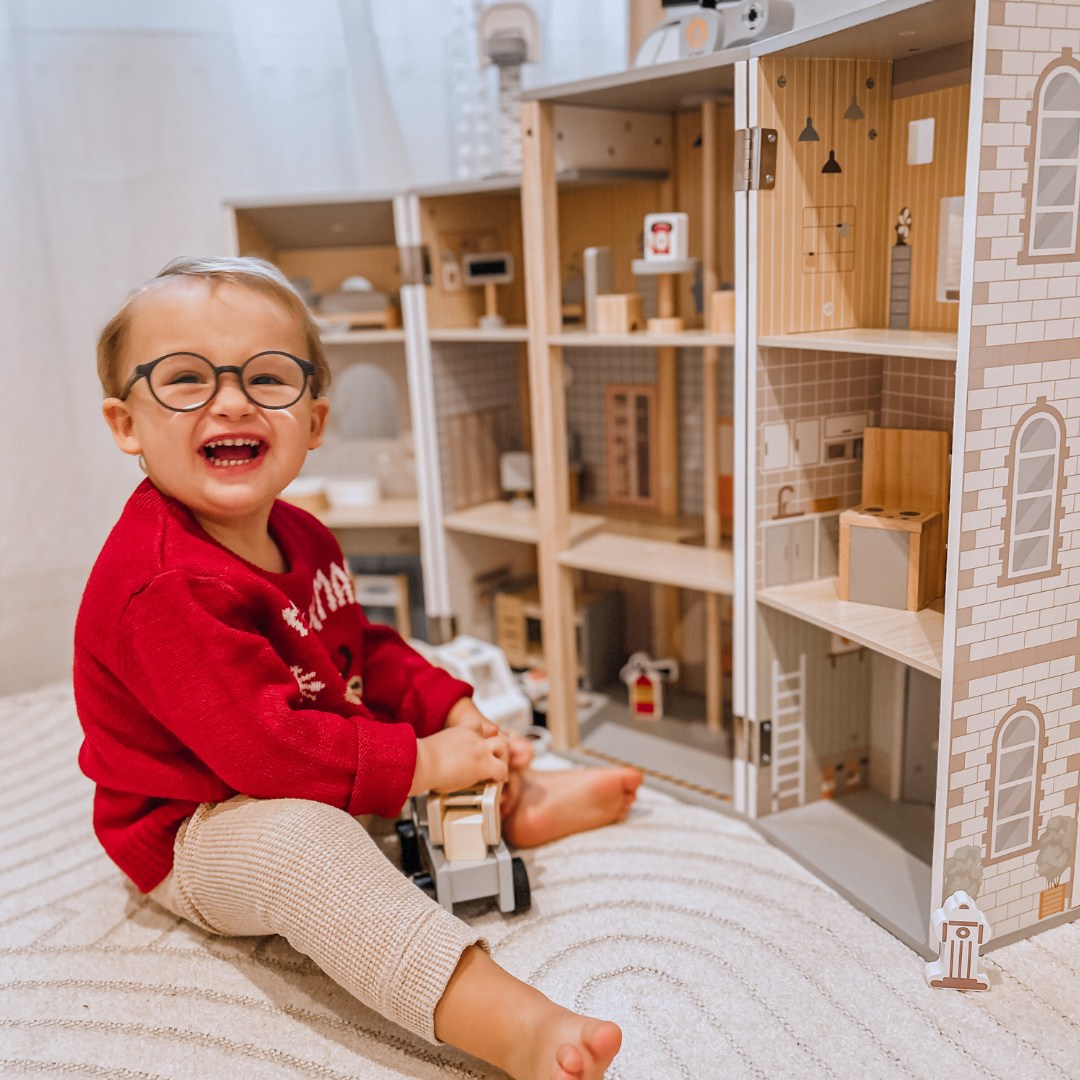 Didelė sulankstoma gaisrinė su policijos nuovada - medinis rinkinys. Gaisrinė ir policijos nuovada su priedais.