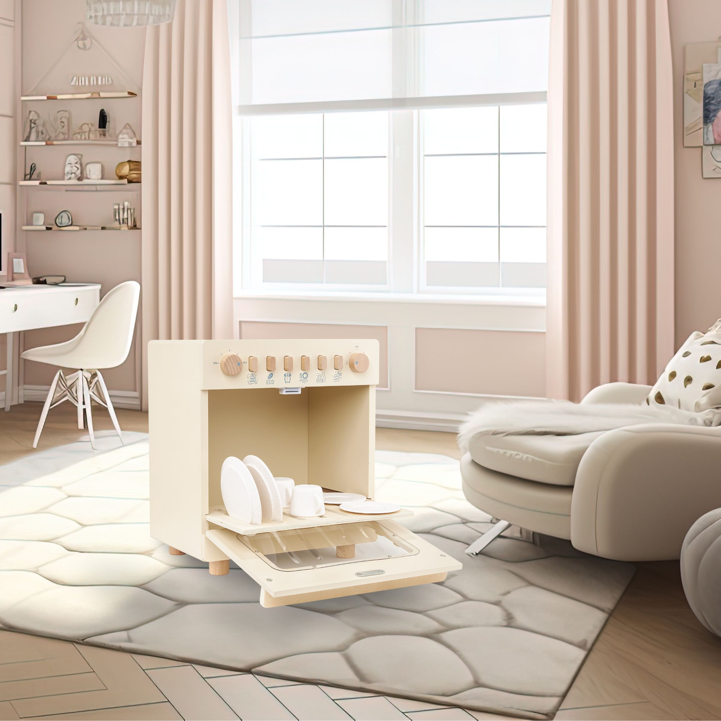 Medinė indaplovė su priedais